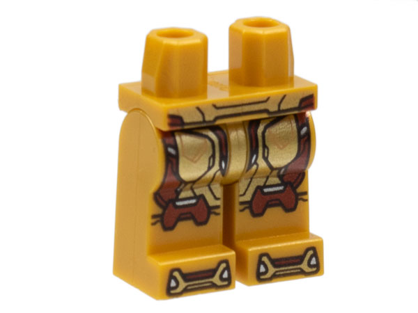 Hips and Legs with Gold Belt and Armor Panels, Dark Red Trim Pattern