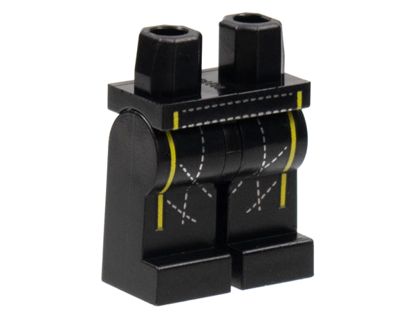 Hips and Legs with Yellow Stripes, Diagonal Gold Dotted Stitching Pattern