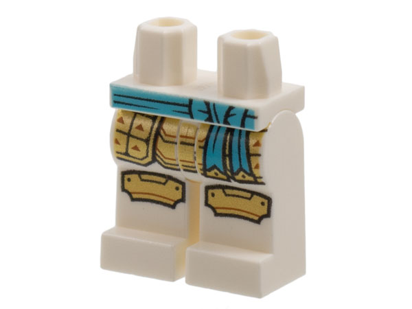 Hips and Legs with Medium Azure Sash, Gold Skirt Armor and Knees Pattern