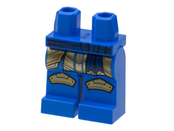 Hips and Legs with Dark Blue Sash, Gold Armor Plates with Orange and Black Trim Pattern