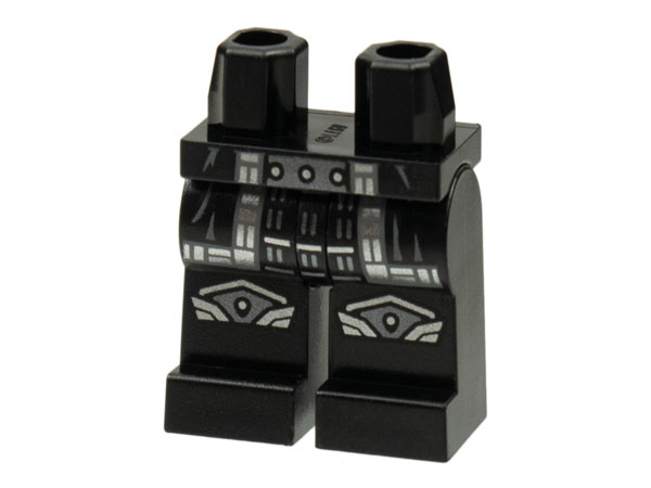 Hips and Legs with Armor Coattails, Silver and Pearl Dark Gray Knee Pads and Trim Pattern