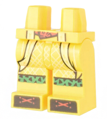 Hips and Legs with Coattails, Green Knee Straps, Black Shoes with Red Laces Pattern