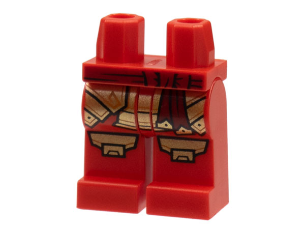 Hips and Legs with Dark Red Sash, Gold Plate Armor and Knee Pads Pattern