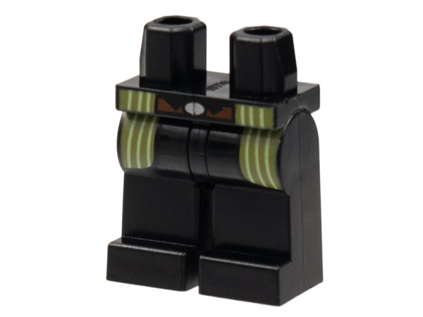 Hips and Legs with Reddish Brown Belt, Silver Buckle, Olive Green Coattails Pattern