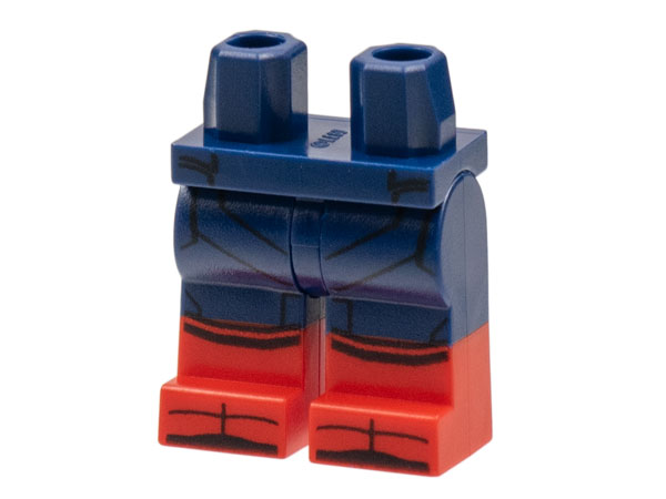 Hips and Legs with Red Boots, Black Lines, Knee Contours and Toes Pattern