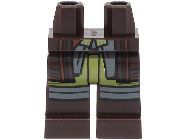 Hips and Legs with Coattails with Reddish Brown Stripes, Olive Green and Dark Bluish Gray Shirttails, Knee Wrappings Pattern