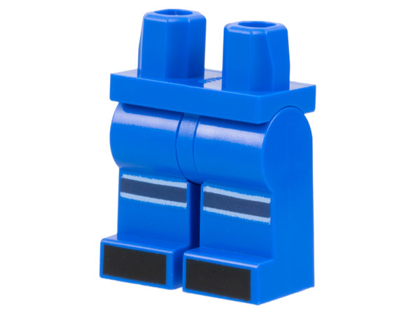 Hips and Legs with Dark Blue and White Stripes on Knees, Black Toes Pattern