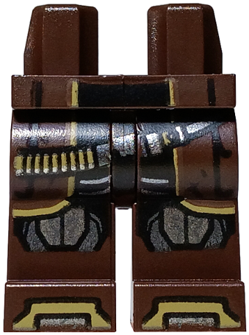 Hips and Legs with Dual Holsters, Black Coattails, Silver and Pearl Dark Gray Knee Pads, Dark Tan Ammunition Belt and Toes Pattern