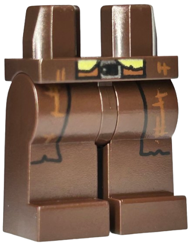 Hips and Legs with Silver Belt Buckle, Black Coattails Outline, Olive Green Vest and Dark Orange Scuffs and Hashmarks Pattern