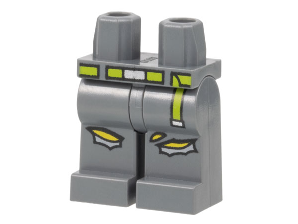 Hips and Legs with Lime Belt, Silver Buckle, and Torn Knees Pattern