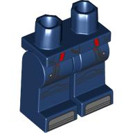 Hips and Legs with Red Trim, Black Lines and Knee Straps, and Dark Bluish Gray Toes Pattern