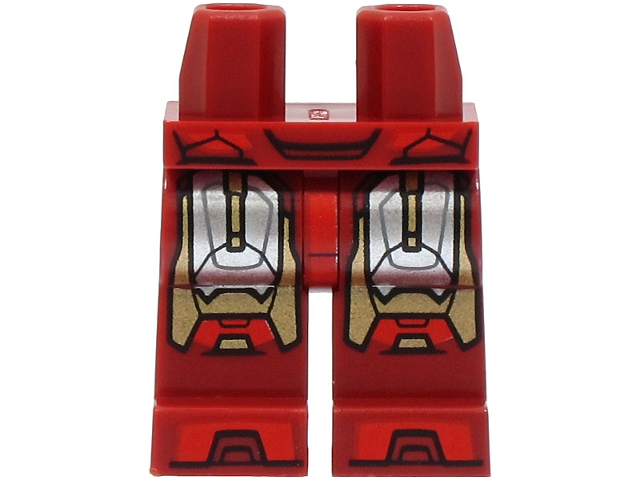 Hips and Legs with Large Silver and Gold Armor Plates and Red Trim and Toes Pattern