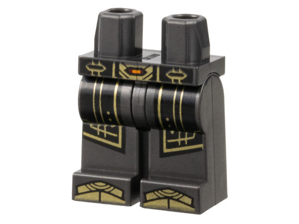 Hips and Legs with Black Robe Ends with Gold Trim, Orange Buckle, Shoe Tips Pattern