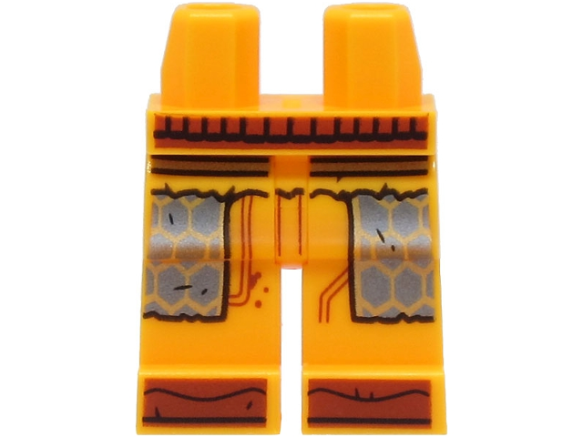 Hips and Legs with Pearl Dark Gray Coattails with Gold Hexagons, Reddish Brown Belt and Toes Pattern