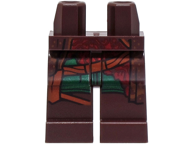 Hips and Legs with Coattails, Dark Green Shirttails, Dark Red Sash, and Reddish Brown Straps Pattern