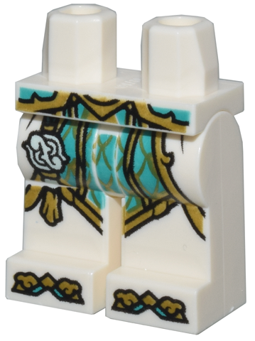 Hips and Legs with Robe Ends over Dark Turquoise Robe with Gold Trim, Tassle, and Boot Tips Pattern