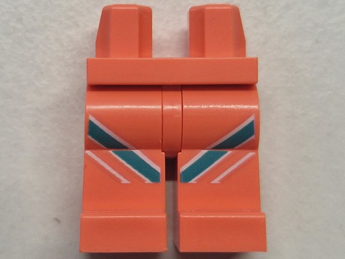 Hips and Legs with Dark Turquoise and White Diagonal Stripes Pattern