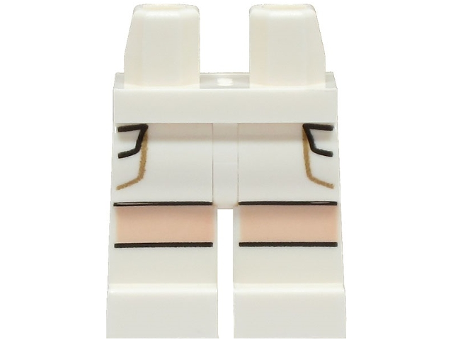 Hips and Legs with Light Nougat Knee Stripes and Dark Tan and Black Pockets Outline Pattern