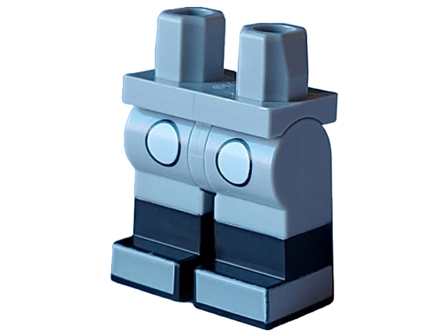 Hips and Legs with Molded Black Lower Legs / Boots and Printed White Circles / Buttons on Shorts and Light Bluish Gray Shoes Pattern