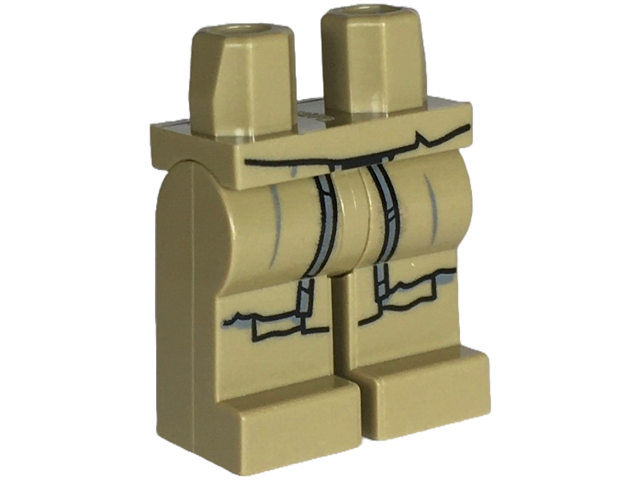 Hips and Legs with Robe Ends with Dark Bluish Gray Trim and Creases, Center Vertical Sash Pattern