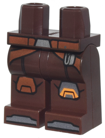 Hips and Legs with Reddish Brown Belt and Straps, Silver Buckle, Clasp, and Shoe Tips, Knee Pads Pattern