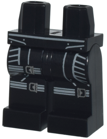 Hips and Legs with Side Panels and Dark Bluish Gray Straps with Silver Buckles Pattern