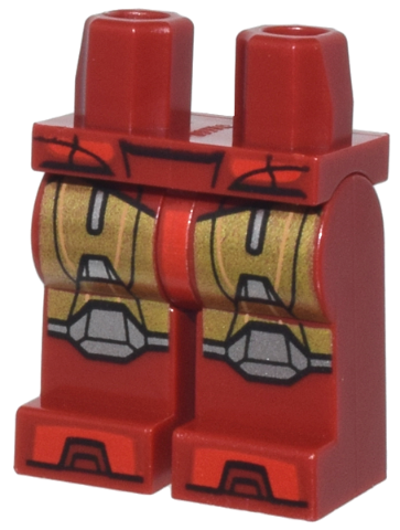 Hips and Legs with Gold Thigh Armor, Silver Knee Pads, Red Boot Tips Pattern (Iron Man Mark 6)