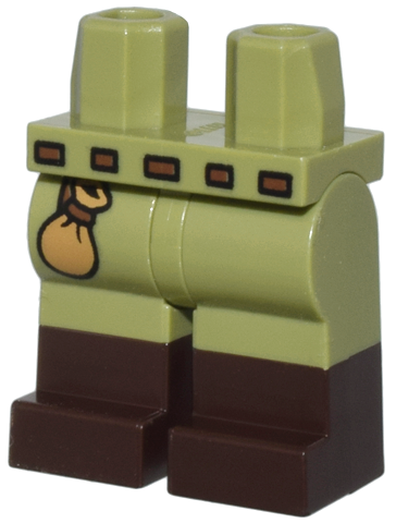 Hips and Legs with Molded Dark Brown Lower Legs / Boots and Printed Reddish Brown Belt, and Medium Nougat Pouch Pattern