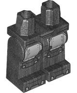 Hips and Legs with Large Light Bluish Gray Armor Plates, Black and Dark Bluish Gray Belt, Knees and Toe Outlines Pattern