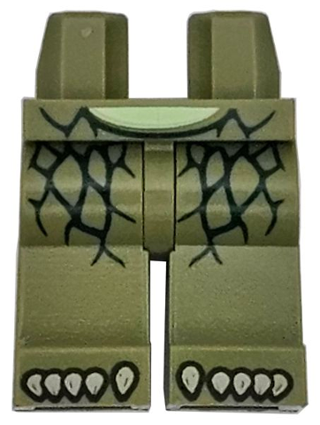 Hips and Legs with Yellowish Green Stomach, Dark Green Scales on Hips and Thighs and Tan Toes Pattern