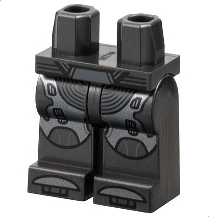 Hips and Legs with Armor with Dark Silver Panels and Shoe Tips, Light Bluish Gray Straps Pattern