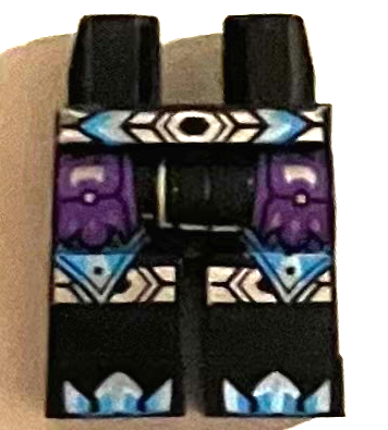 Hips and Legs with Dark Purple Robe Ends, Silver and Dark Azure Belt, Knee Pads, and Shoe Tips Pattern