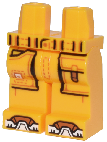 Hips and Legs with Racing Suit, Large Pockets, Dark Orange Stitching and Belt Loops, and White Shoe Tips Pattern