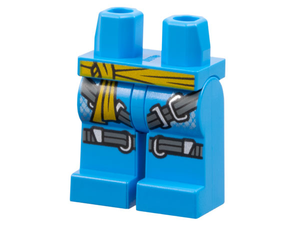 Hips and Legs with Bright Light Orange Sash, Dark Bluish Gray Harness and Knee Straps and Silver Trim Pattern