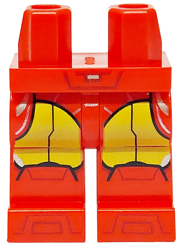 Hips and Legs with Yellow Thigh Armor with Black Outlines, Silver Highlights and Dark Red Boot Tips Pattern