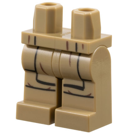 Hips and Legs with SW Black Jedi Robe Outline with Dark Brown Wrinkles Pattern