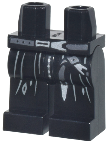 Hips and Legs with Robe with Straight Dark Bluish Gray Folds and Dark Silver Belts with Silver Buckles Pattern