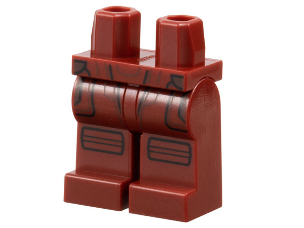 Hips and Legs with Black Outlined Holsters and Knee Pads, Dark Bluish Gray Lines and Trim Pattern