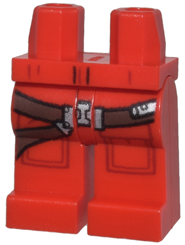 Hips and Legs with SW Dark Red Pilot Pockets, Dark Brown Belts, and Silver Buckle Pattern