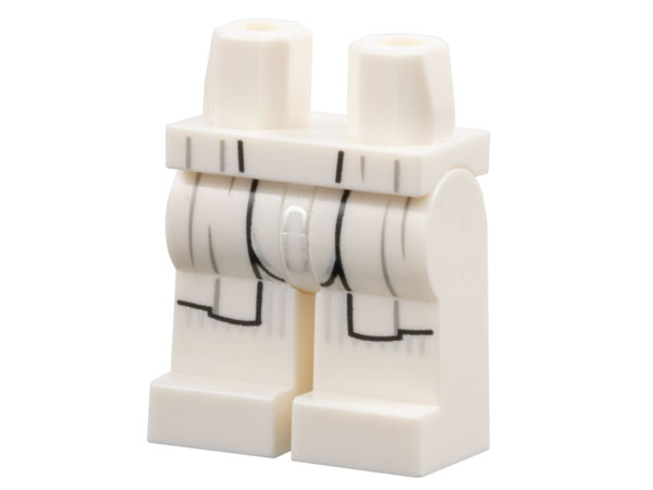 Hips and Legs with Black Robe End Outlines, Dark Bluish Gray Gathers and Silver Vertical Stripes Pattern