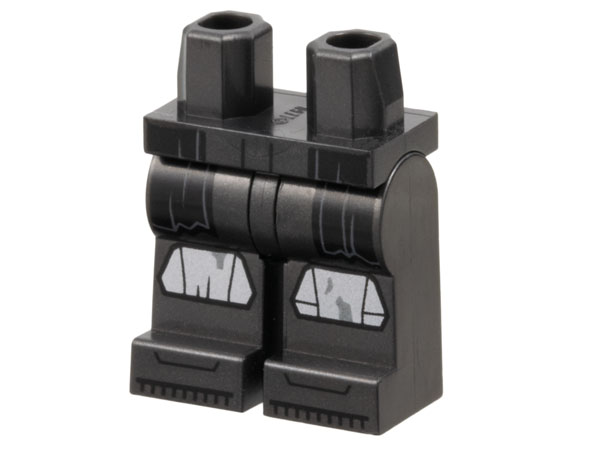 Hips and Legs with Black Coattails, Silver Knee Pads, Dark Silver Smudges Pattern