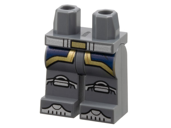 Hips and Legs with Dark Blue Coattails, Gold Hems and Buckle, Silver Belt, Knee Pads, and Toes Pattern