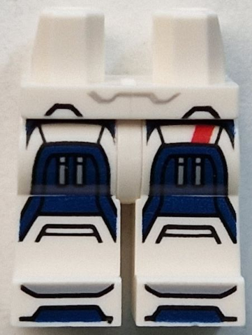 Hips and Legs with Dark Blue Knee Plates, Boot Tips and Red Stripe Pattern (Iron Legion)