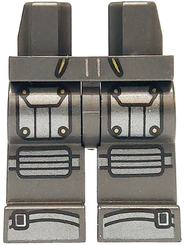 Hips and Legs with Dark Silver Knee Pads, Boot Tips and Armor Plates with Gold Rivets Pattern