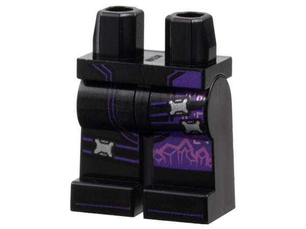 Hips and Legs with Dark Purple Lines and Left Side Panel, Silver Buckles and Dark Pink Streaks Pattern