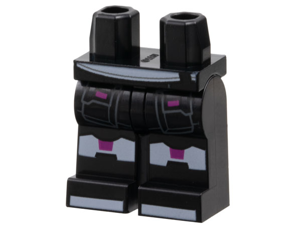 Hips and Legs with White Sash, Knees, and Toes, Dark Bluish Gray Pouches and Magenta Trim Pattern