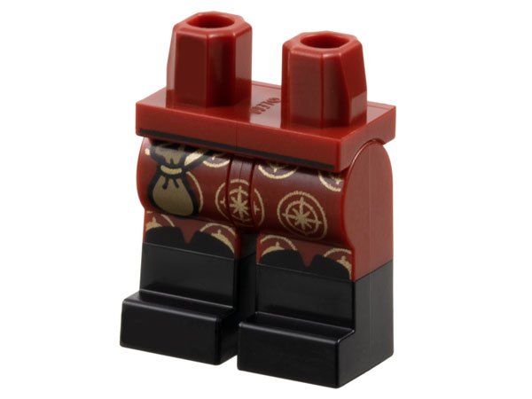 Hips and Legs with Molded Black Lower Legs / Boots and Printed Dark Tan Pouch and Gold Compass Logos Pattern