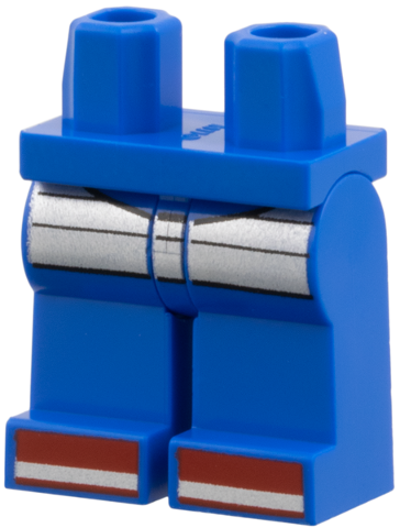 Hips and Legs with Armor Plates and Red and Silver Shoe Tips Pattern