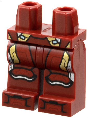 Hips and Legs with Red Thigh Armor, Knee Pads and Boot Tips, Gold and Silver Trim Pattern (Iron Man Mark 46)