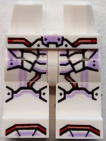 Hips and Legs with Armor Panels and Boot Tips with Lavender Highlights, Red and Coral Trim Pattern